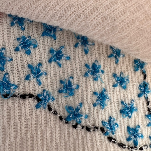 We the Free American Flag Dove Red White Blue Waffle Knit Short Sleeve Small - Picture 3 of 9